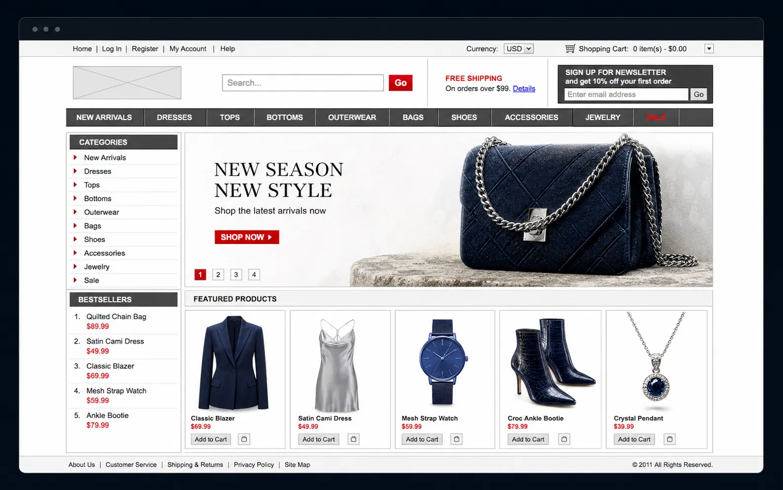 Prije — zastarjela modna web trgovina